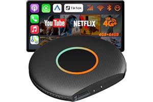 MYATOTO Magic Box CarPlay AI Box, Wireless CarPlay Android Auto for Cable-Free Driving, 4+64GB Smart Box CarPlay for Video Apps, CarPlay Box for Smooth Navigation/Streaming, 4G LTE/GPS/DriveChat