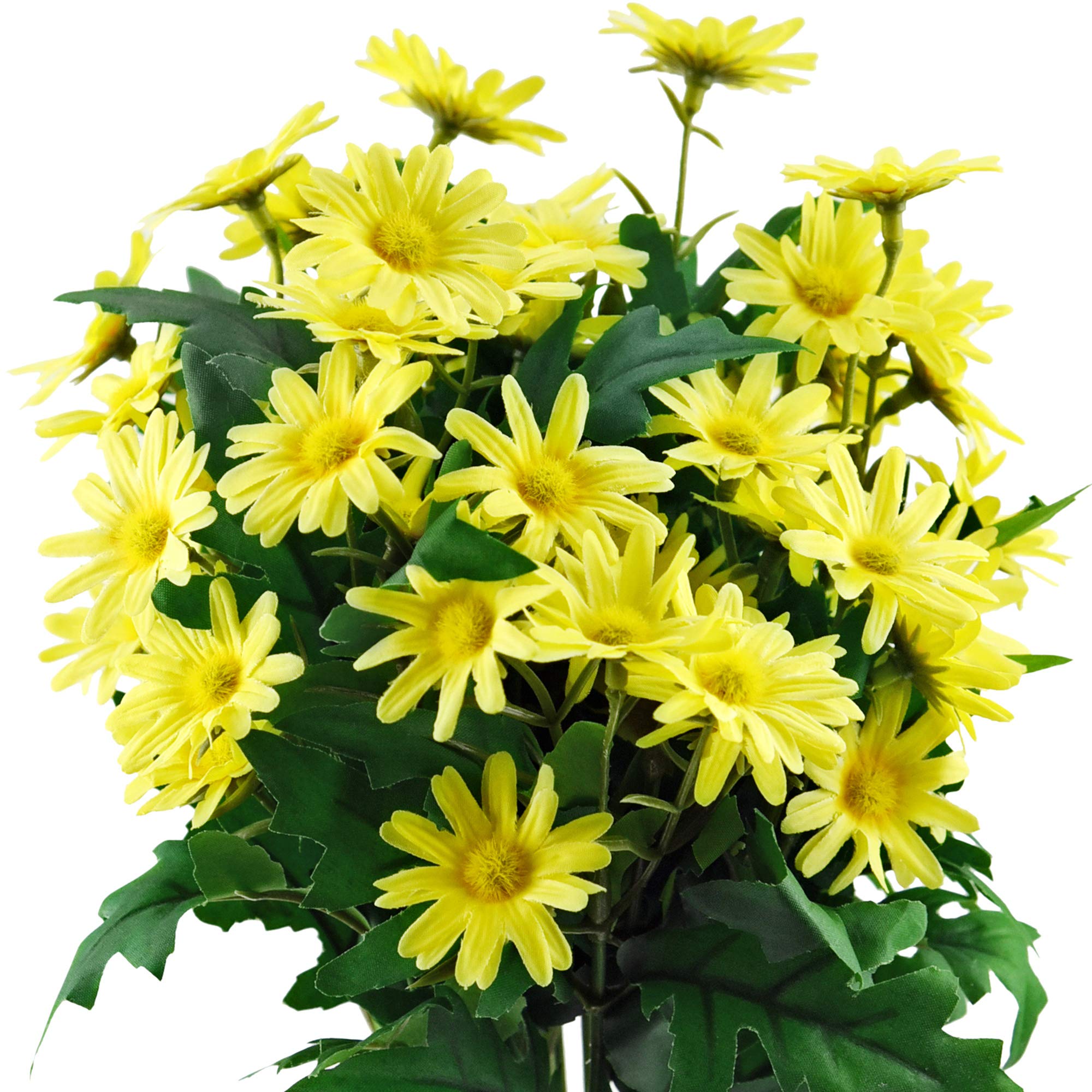 FiveSeasonStuff Artificial Daisy Flowers Silk Yelow Bouquet Wedding Home Centrepiece Decorations (2 Bunches 36cm)