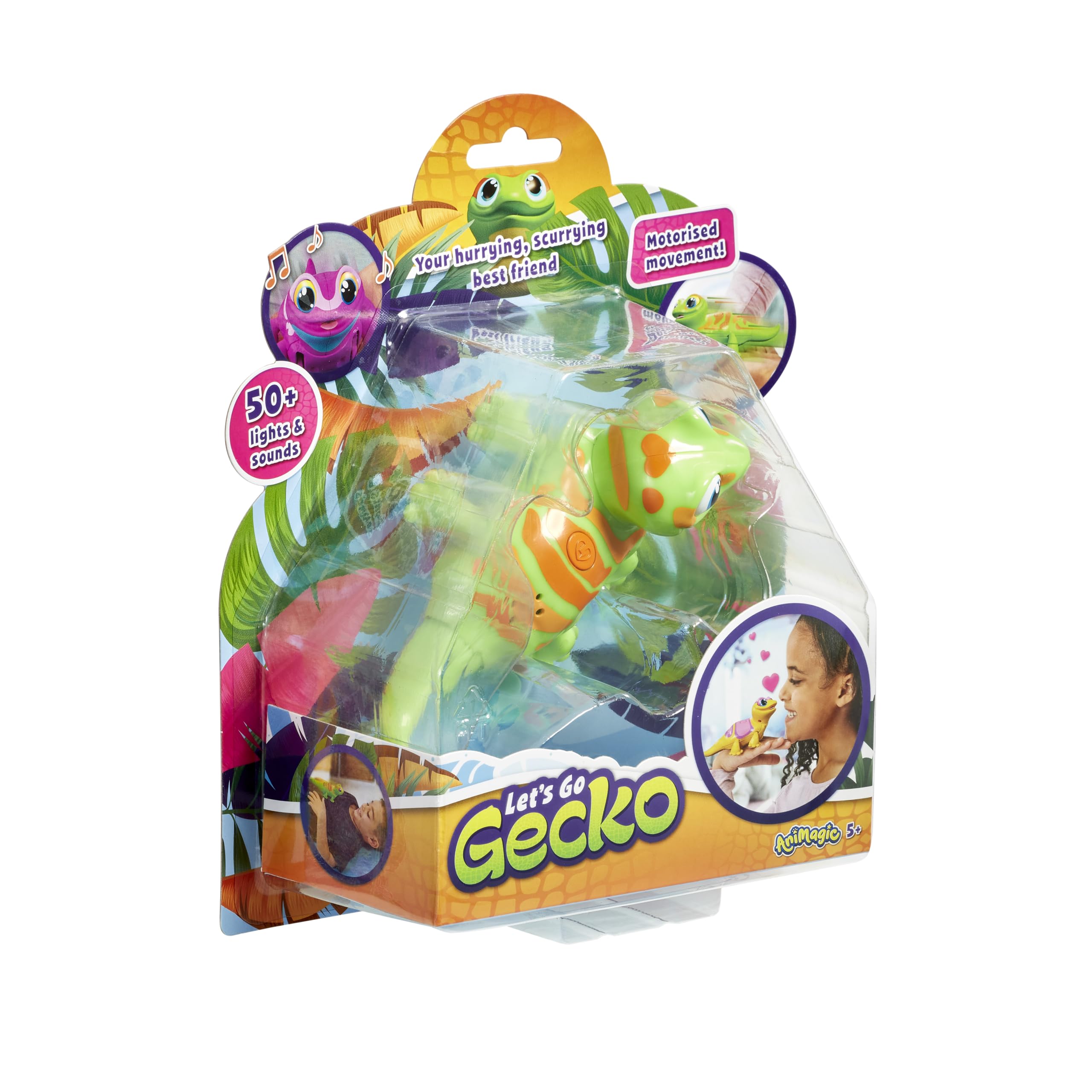 Goliath Animagic Let's Go Gecko Green - Motorized Movement, Over 50 Lights and Sounds - Ages 5 and Up