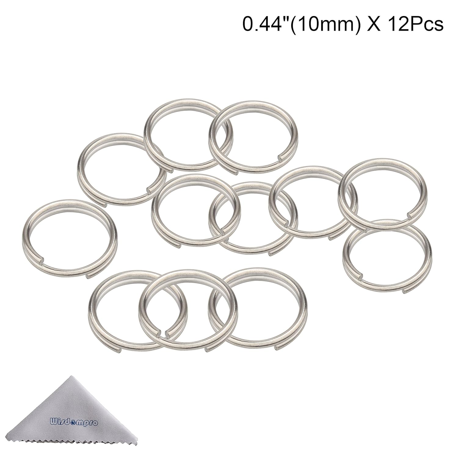 Split Ring, Wisdompro 12 Pack of Small Titanium Alloy Split Rings