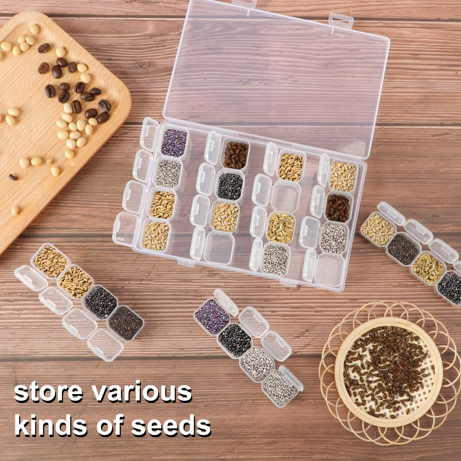 SGHUO 168 Slots 6pcs 28 Grids Diamond Painting Boxes Plastic Organizer, Bead Organizer