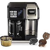Hamilton Beach FlexBrew Trio 2-Way Coffee Maker, Compatible with K-Cup Pods or Grounds, Single Serve & Full 12c Pot, Permanen