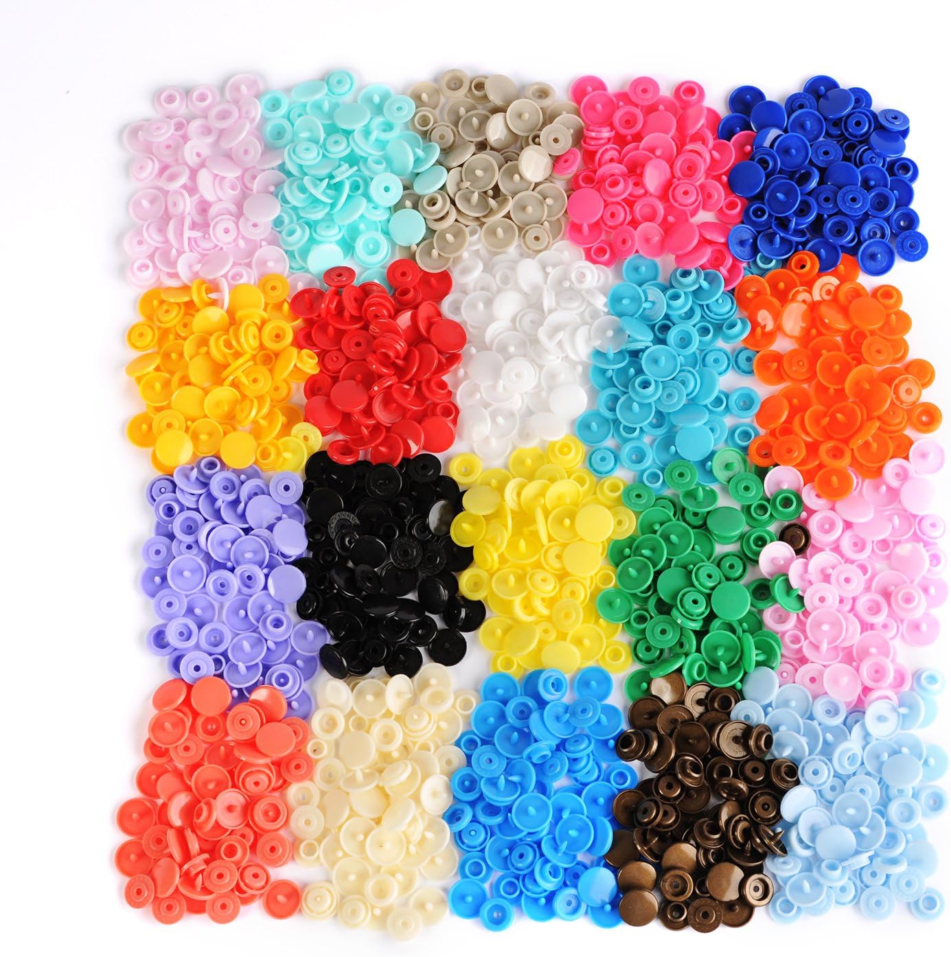 LIHAO Snap Pliers + 300 Set T5 Plastic Buttons Fastener 20 Colours