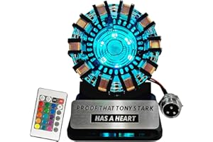 Lonyiabbi 2025 New Iron Man Arc Reactor MK1 Heart Model LED Light with Remote Control, USB-Powered, Finished Product (No Assembly Required)