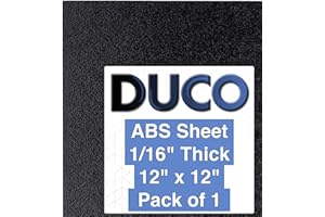 DUCO PLASTICS & SUPPLY Duco USA-Made ABS Plastic Sheets 1/16 Inch Thick 12" x 12" - Pack of 1 Black, Thermoformable, Heat Moldable Plastic Sheets - 1/16" ABS Board for DIY Home Decor, Automotive, & Other Structural Crafts
