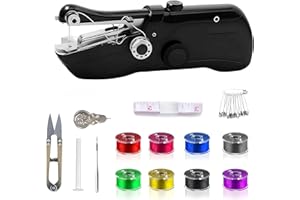 ABABILA Handheld Sewing Machine, Mini Portable Electric Quick Sew Sewing Machine, Sewing Machines for Beginners, Easy To Use Suitable for Sewing Clothes, Fabrics, Curtains, Family Travel (Black)