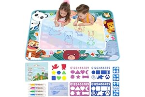 DITERYY Water Doodle Mat 40 x 32 Inch Kids Water Painting Doodle Drawing Mat Toy Writing Mess Free Coloring Extra Large Magic Educational Toys for Boys Girls Age 4 5 6 7 8 Year Old Christmas Birthday Present