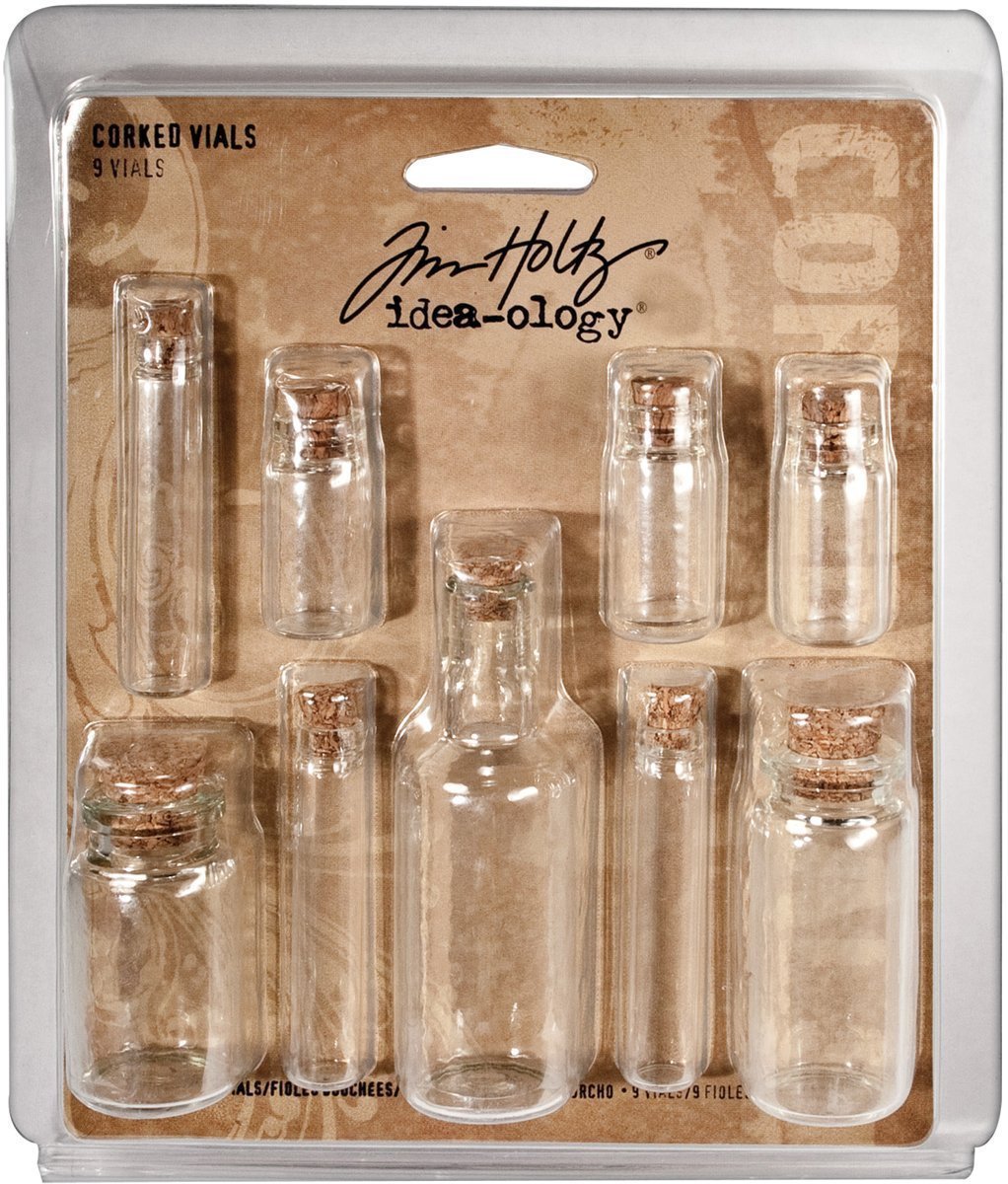 Tim Holtz TH92899 idea-ology Corked Vials Embellishments, Pack of 9