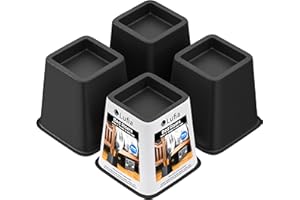 Lufia Bed Furniture Risers 4 Inch Heavy Duty Bed Lifts Risers for Sofa, Table, Couch, Chair or Desk, Set of 4 Bed Lifts (4 inch)