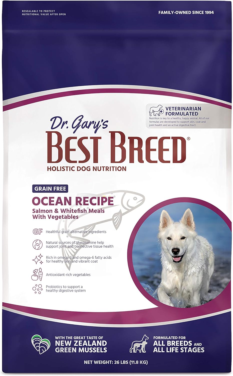 Best Breed Grain Free Salmon w/ Fruits & Vegetables Made in USA [Natural Dry Dog Food For All Breeds and Sizes]
