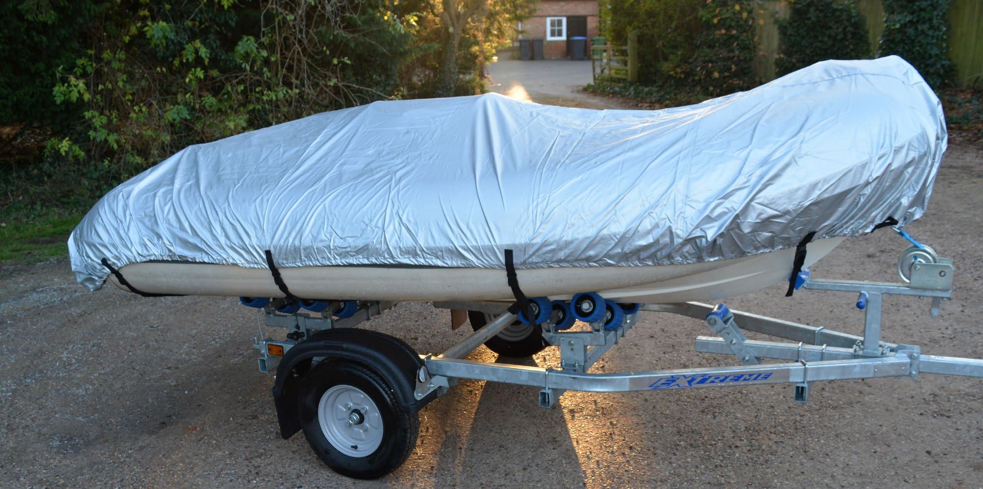 Ducksback Inflatable RIB Boat/Dinghy Waterproof Cover for Up to 3.5 m 11'5" (colour: Silver)