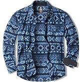 CQR Men's Long Sleeve Heavyweight Fleece Shirts, Plaid Button Up Shirt, Warm Outdoor Casual Shirt with Pockets