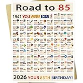 OJsensai Classic 85th Birthday Decorations Gifts for Women Men, Large 85 Years Old Bday Card for Mom Dad Grandma Grandpa