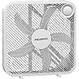 Pelonis Box Fan 20 Inch – Adjustable 3 Speeds For the Perfect Noise Level for Sleeping – 5 Blade Technology Provides Powerful Airflow to Beat the Heat – Sleek Design, Lightweight, Durable, White