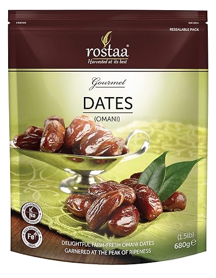 Rostaa Gourmet Dates, Omani, 680g (Gluten Free, Non-GMO & Vegan)