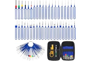 POVTIMS 43pcs Terminal Pin Removal Tool Kit Pin Extractor Tools Mechanic Pick Wire Terminal Release Tool Wire Strippers Tire Tread Depth Gauge for Automotive Car Household Devices