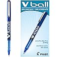 Pilot VBall Liquid Ink Rolling Ball Stick Pens, Extra Fine Point, Blue Ink, 12-Pack (35201)