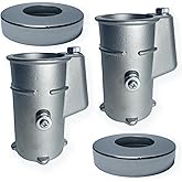 QKWL Premium 316 Stainless Steel Pool Anchor Set - 4‘ Inground Pool Anchor | Anchor-Escutcheons Set | Escutcheon Ring and Pool Anchor for 1.90’' Pipe Pool Guide 2 Piece Set