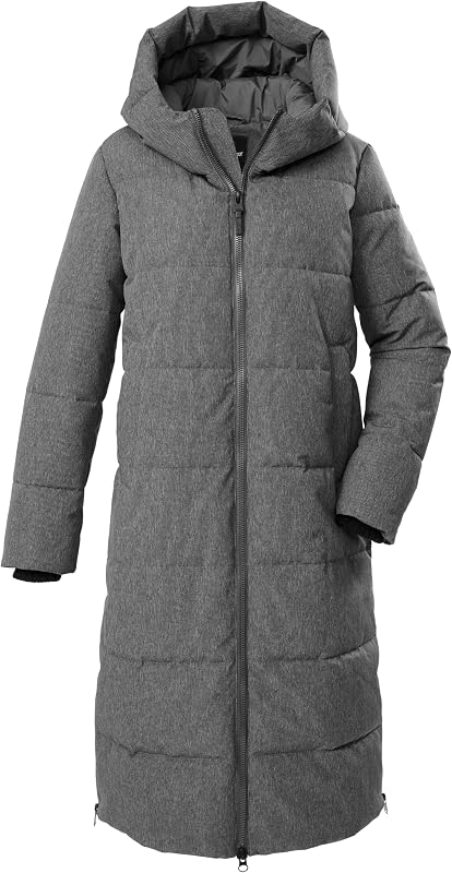 Donna Cappotto trapuntato/funzionale in piuma d'oca con cappuccio GW 17 WMN QLTD CT, dunkelanthra, 42, 43345-000