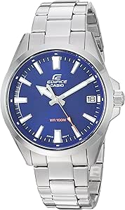 Casio Men's Edifice Quartz Watch with Stainless-Steel Strap, Silver, 19.5 (Model: EFV-100D-2AVCR)