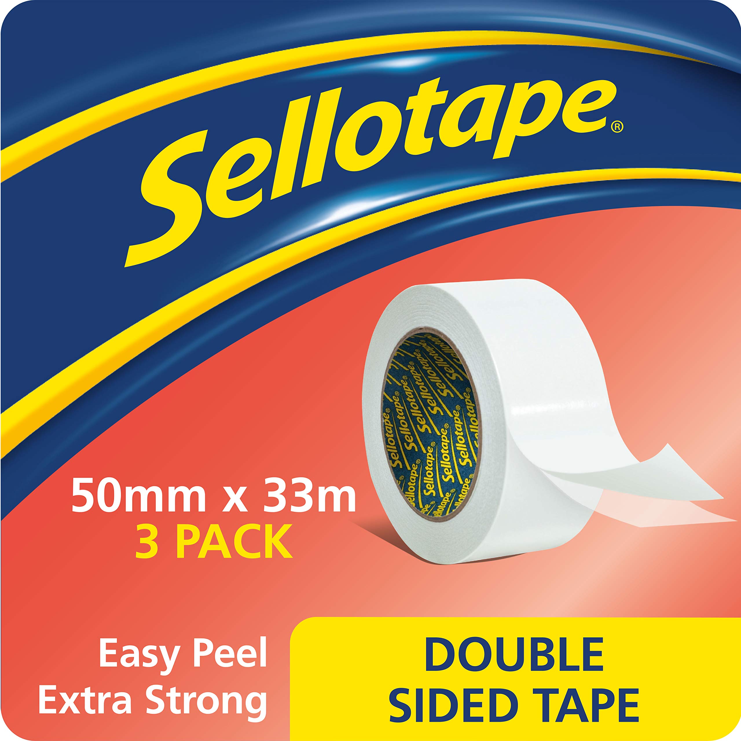 Sellotape Double-sided 50mmx33m Ref 1447054 [Pack of 3]