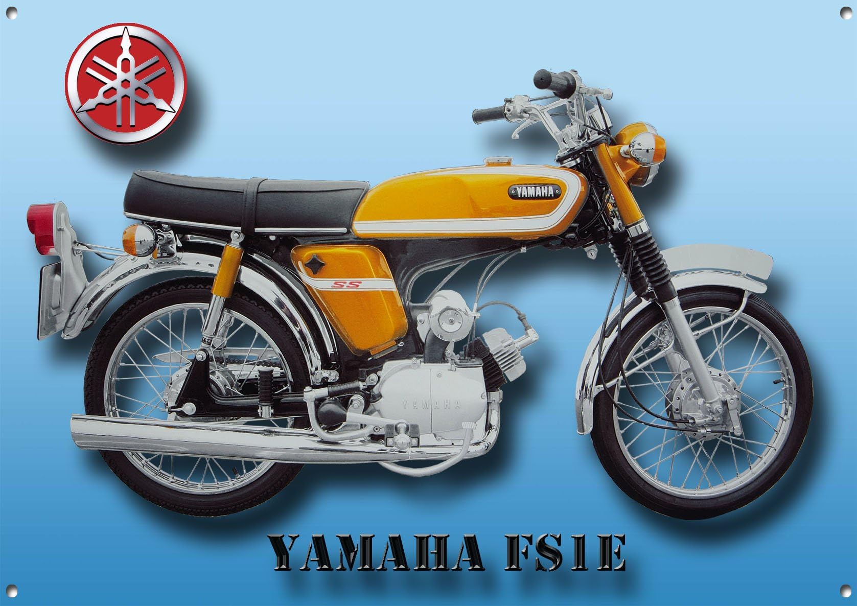 YAMAHA FS1E MOTORCYCLE METAL SIGN.