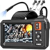 Endoscope Camera with Light, Borescope Camera with 4.3" IPS Screen, 1920P HD with 8 LED Lights, 16.4FT Semi-Rigid Cord Bore Scope, Gadgets for Men & Tools for Men