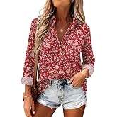 Zeagoo Womens Dressy Casual Blouses Long Sleeve Button Down Collared Shirts