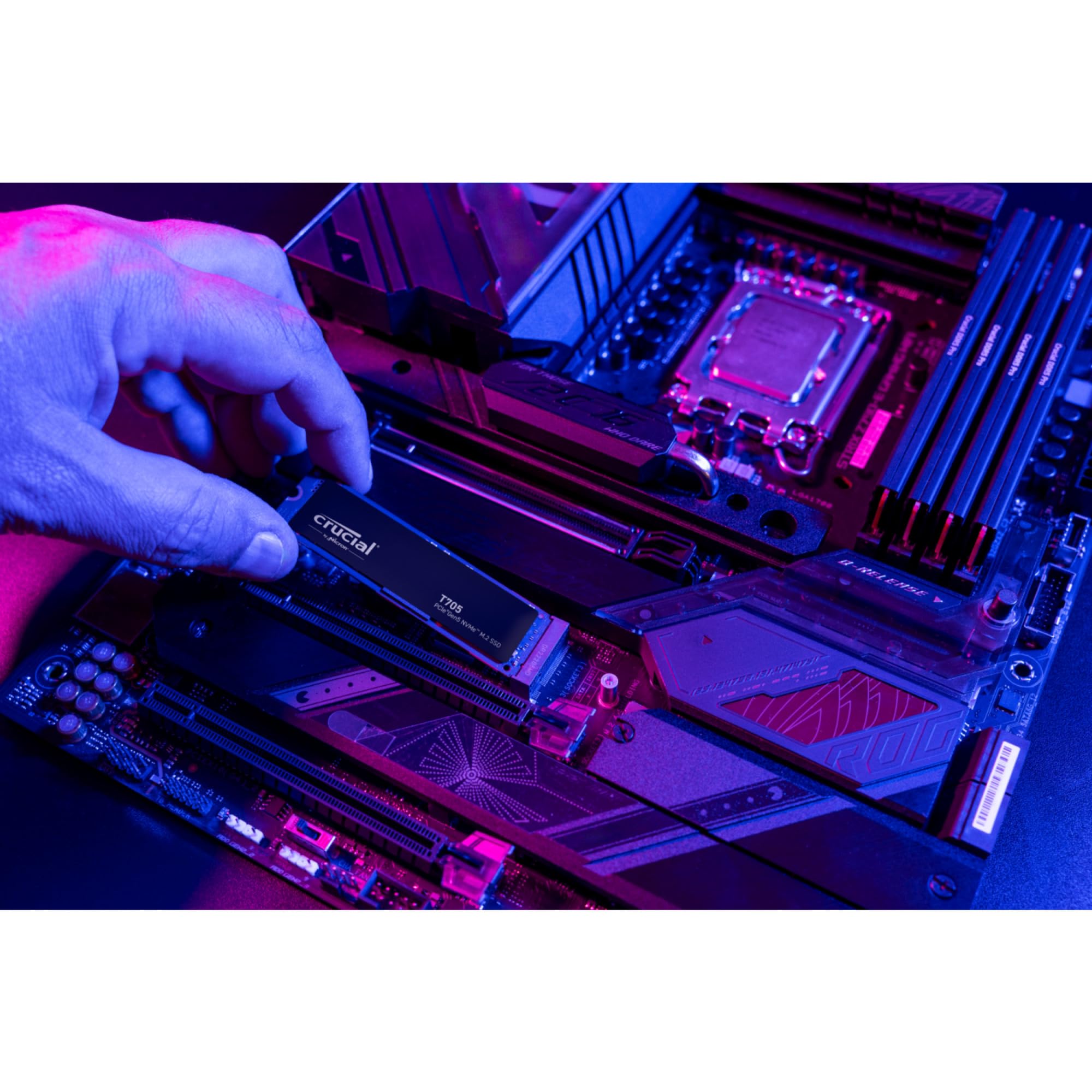 Crucial T705 PCIe Gen5 NVMe 2TB SSD, Up to 14,500MB/s, TLC NAND, Intel & Ryzen Compatible, for Hardcore Gaming & High-Speed Storage, Solid State Drive, Includes 1Mo Adobe CC – CT2000T705SSD3