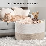 Maliton Large Cotton Rope Storage Basket 55x35cm 68L White Brown view 6