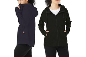 TEX2FIT 2-Pack Full Zip Hoodies for Women, Fleece Zip Hooded Sweatshirt (2pcs Set)