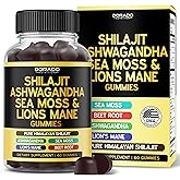 Shilajit Gummies with Sea Moss, Ashwagandha & Lions Mane - (Shilajit Supplement for Men & Women, Energy & Immunity Support ) Third Party Tested, Vegan Safe, NON GMO & Made in USA (60 Gummies)