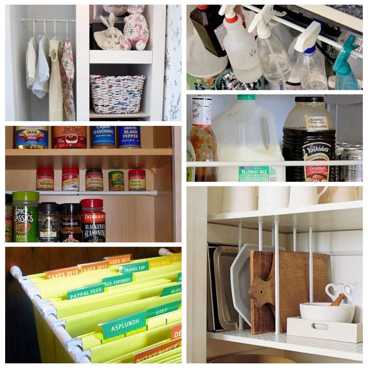 Cocina Armario Barra de Resorte baño Fiting 6 Barras de Armario con