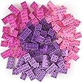 Strictly Briks Compatible with Lego Duplo Toy Large Building Blocks for Kids and Toddlers, Big Bricks Gift Set for Ages 3 and Up, Pink, Magenta, Lavender and Purple, 108 Pieces