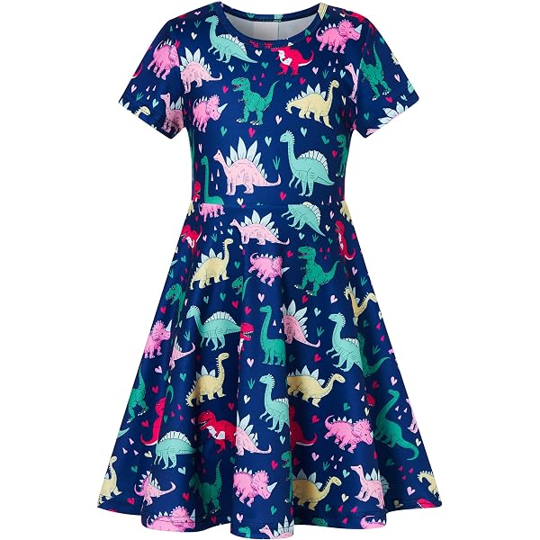 BOVOSHA Girls Tie Dye Summer Dress - 3D Print Sleeveless Sundress For Kids Birthday Party & Casual Wear