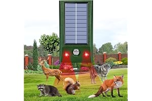 SHINYART Upgraded Solar Nocturnal Animal Repeller, Upgraded Cat Repellent Outdoor, Dog, Squirrel, Raccoon, Skunk, Rabbit, Fox, Deer, etc.Motion Detection Animal Repellent for Bird Wild Pigs