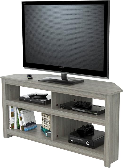 Amazon Com Inval Corner Tv Stand Smoke Oak Kitchen Dining