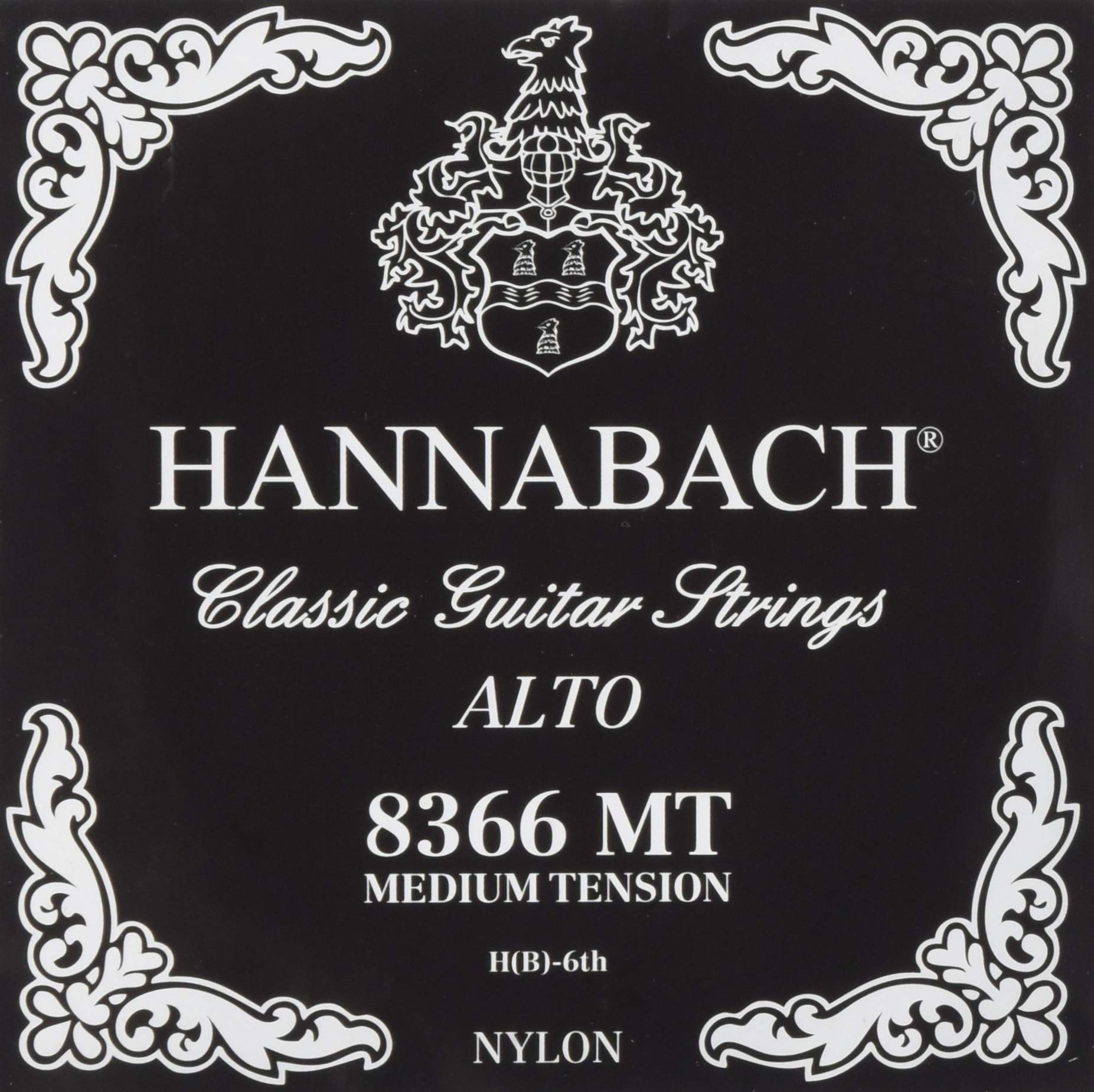 Hannabach Classical Guitar Strings Series 836 Medium Tension for Alto Guitar, silver-plated wound, scale 540 mm - H/B6-8366MT