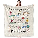 Foyoulame Gifts for Nonna Blanket, Nonnas Gifts Blankets Throw, Nonnas Blankets Decor Christmas Mothers Day Birthday Gifts for Grandma from Grandkids, A Warm Blanket to My Nonna Bed Throw 50x60 Inches
