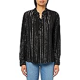 Velvet by Graham & Spencer Women's Lurex Stripes Lolita Blouse