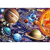 JOYZEXY 100 Piece Puzzles for Kids Ages 6-8-10, Solar System Puzzles 100 Pieces for Kids Science Educational Space Planet Puz