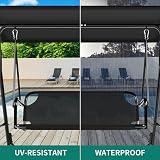YITAHOME 3 Seater Canopy Swing Chair, 200KG Capacity, Black view 7