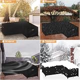 Dokon L-Shape Garden Furniture Cover Waterproof Heavy Duty 286x222x85cm Black view 3
