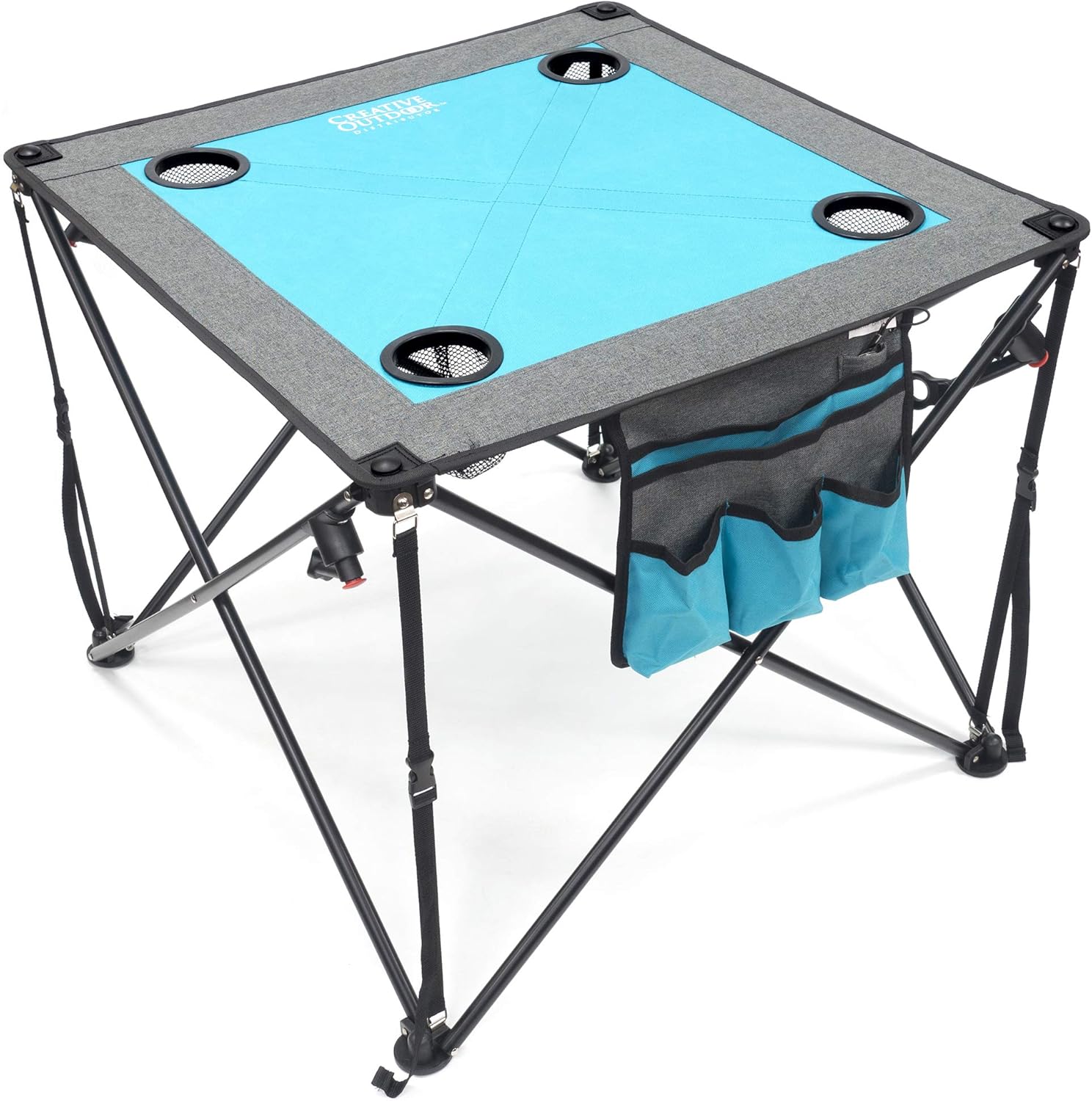 Creative Outdoor Folding Wine Table | Portable | Camping Beach Picnic & Patio | Teal/Gray : Garden & Outdoor