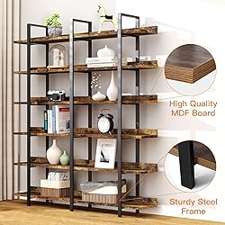 FRAPOW 83Inch Industrial Bookshelf and