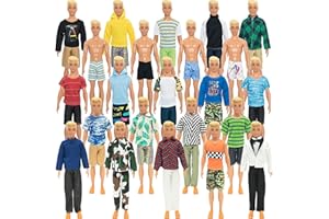 SOTOGO 42 Pieces Doll Clothes for 12 Inch Boy Doll Include 19 Sets Doll Clothes Casual Clothes Career Clothes Jacket Pants Outfits and 4 Beach Shorts