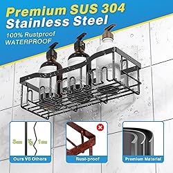EUDELE Adhesive Shower Caddy, 5 Pack Rustproof