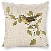 Decgarsun Throw Pillow Covers Linen Pillow Case Indoor Bird Decorative Pillowcase 18x18 for Sofa Couch Bedroom Living Room Car