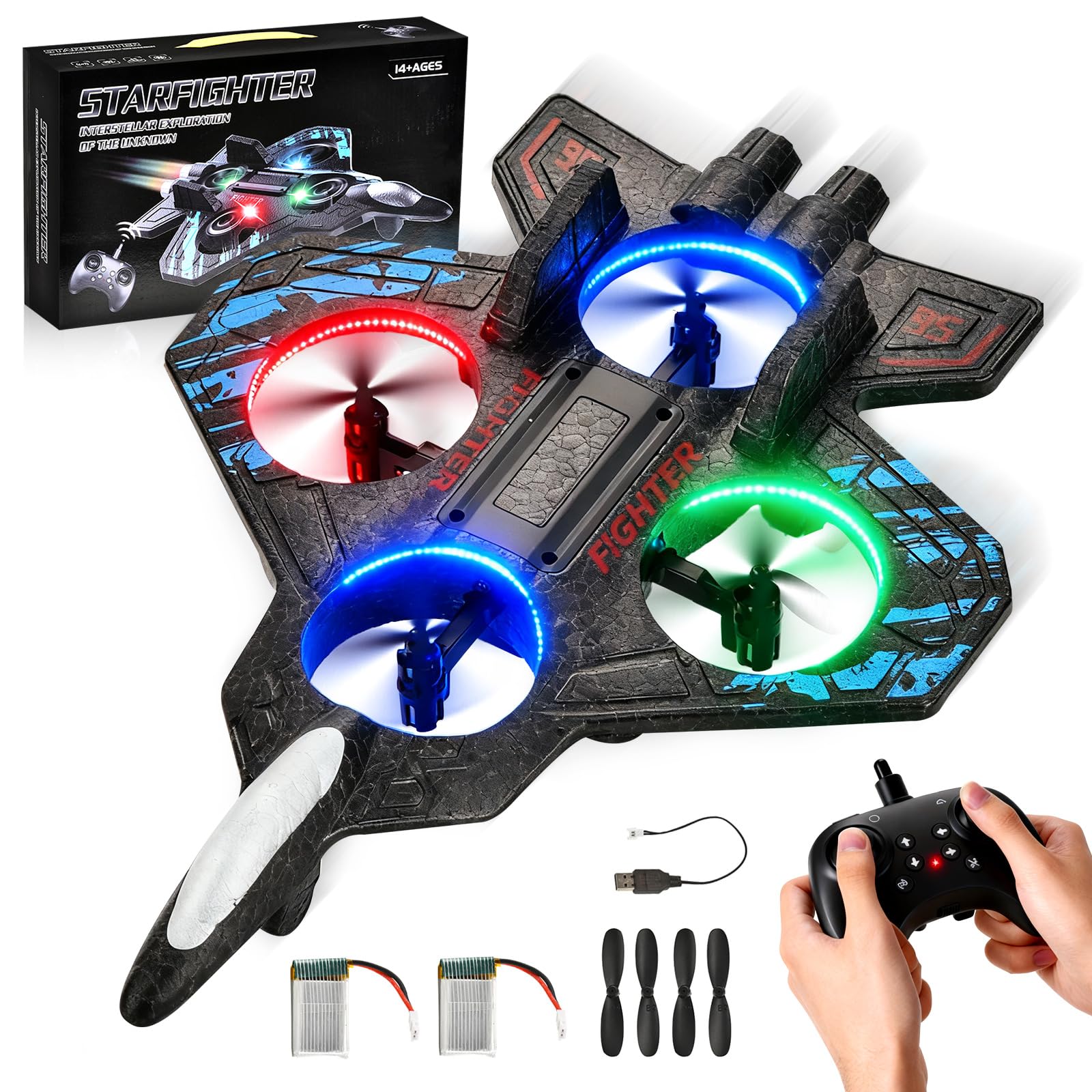 Pipihome RC Plane for Easter Gifts, 2.4Ghz Foam RC Helicopter for Kids Adults, 4D V32 Remote Control Helicopter with Light, Easter Games for Kids Party Activities, Boys Birthday Gifts 4 Year Old