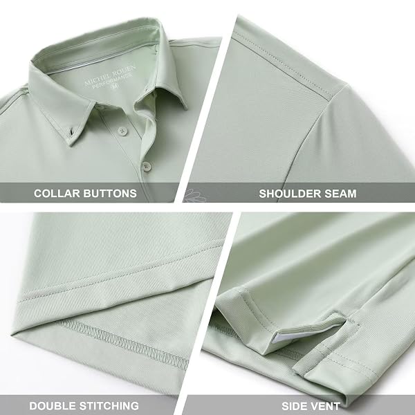 ROUEN POLO SHIRTS FOR MEN DRY FIT SHORT SLEEVE PERFORMANCE POLYESTER ATHLETIC CASUAL COLLARED GOLF SHIRTS FOR MEN